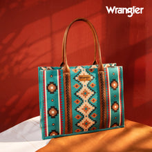 Load image into Gallery viewer, Wrangler Southwestern Pattern Dual Sided Print Canvas Wide Tote