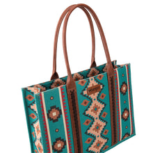 Load image into Gallery viewer, Wrangler Southwestern Pattern Dual Sided Print Canvas Wide Tote
