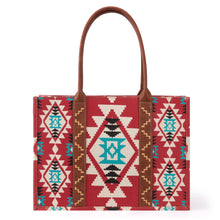 Load image into Gallery viewer, Wrangler Southwestern Pattern Dual Sided Print Canvas Wide Tote