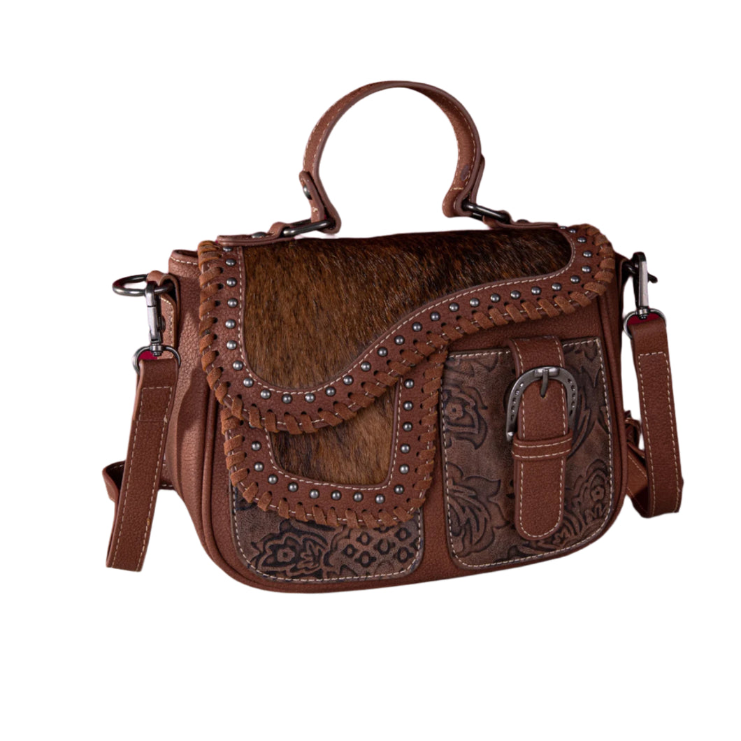 Trinity Ranch Hair-On Cowhide Saddle Shape
