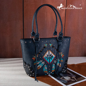 Embroidered Arrow Feather Concealed Carry Tote