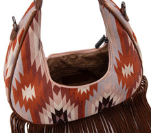 Load image into Gallery viewer, Montana West Aztec Fringe Crescent Crossbody Bag
