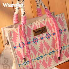 Load image into Gallery viewer, Wrangler Aztec Print Rope Tote/Crossbody - Light Pink
