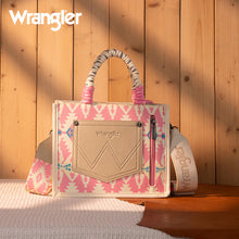 Load image into Gallery viewer, Wrangler Aztec Print Rope Tote/Crossbody - Light Pink