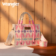 Load image into Gallery viewer, Wrangler Aztec Print Rope Tote/Crossbody - Light Pink