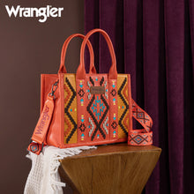 Load image into Gallery viewer, Wrangler Aztec Embroidered Tote/Crossbody - Orange