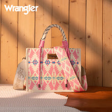 Load image into Gallery viewer, Wrangler Aztec Print Rope Tote/Crossbody - Light Pink
