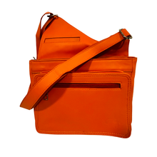 Load image into Gallery viewer, GHAZAL ORANGE - RFID Leather Organizer Crossbody Bag