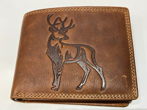 3D Embossed Deer RFID Leather Wallet