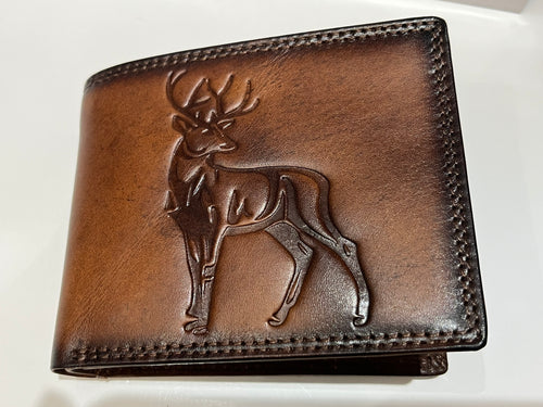3D Embossed Deer RFID Leather Wallet