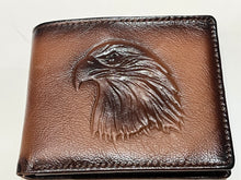 Load image into Gallery viewer, 3D Embossed Eagle Head RFID Leather Wallet