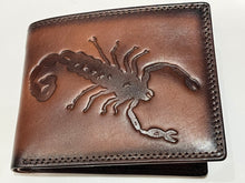 Load image into Gallery viewer, 3D Embossed Scorpion RFID Leather Wallet