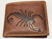 Load image into Gallery viewer, 3D Embossed Scorpion RFID Leather Wallet