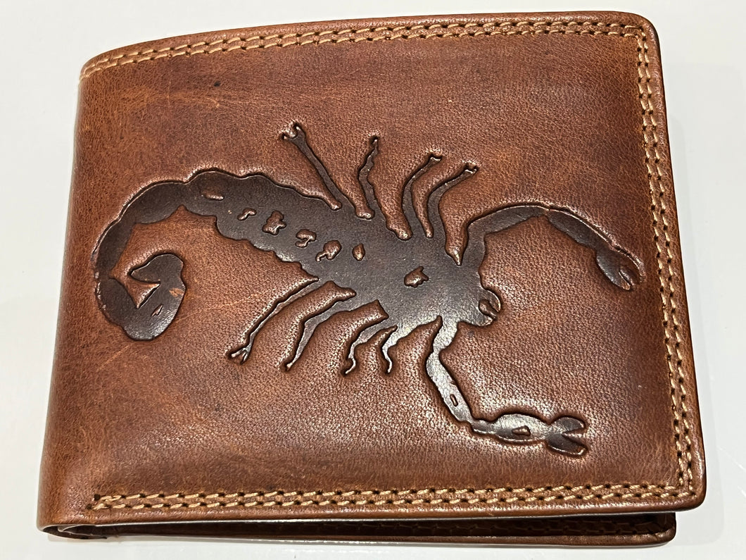 3D Embossed Scorpion RFID Leather Wallet