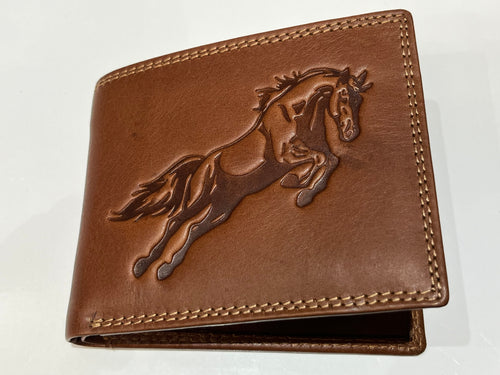 3D Embossed Horse RFID Leather Wallet