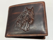 Load image into Gallery viewer, 3D Embossed Horse Head RFID Leather Wallet