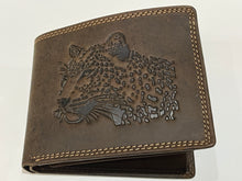 Load image into Gallery viewer, 3D Embossed Cougar Head RFID Leather Wallet