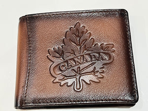 3D Embossed Maple Leaf Canada RFID Leather Wallet