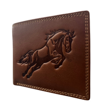 Load image into Gallery viewer, 3D Embossed Horse RFID Leather Wallet