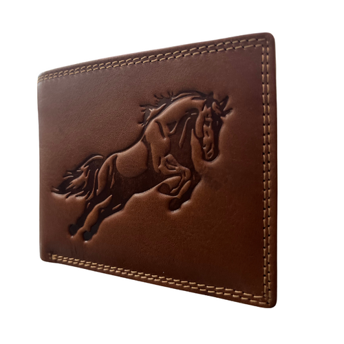 3D Embossed Horse RFID Leather Wallet