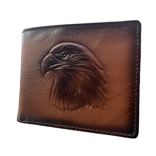 3D Embossed Eagle Head RFID Leather Wallet