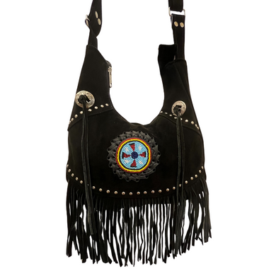 Suede Fringe w/Circle Shape Beads