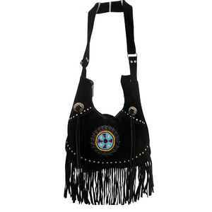 Suede Fringe w/Circle Shape Beads