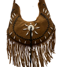 Load image into Gallery viewer, Suede Fringe w/Silver Stud