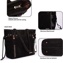 Load image into Gallery viewer, Montana West Real Leather Dual Sided Concealed Carry Wide Tote