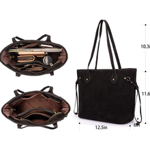 Load image into Gallery viewer, Montana West Real Leather Dual Sided Concealed Carry Wide Tote