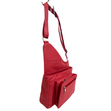 Load image into Gallery viewer, GHAZAL RED - RFID Leather Organizer Crossbody Bag