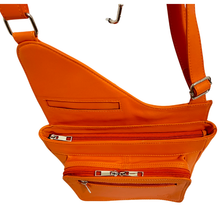 Load image into Gallery viewer, GHAZAL ORANGE - RFID Leather Organizer Crossbody Bag