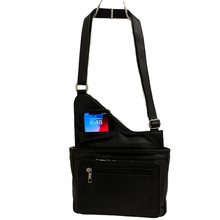 Load image into Gallery viewer, GHAZAL BLACK - RFID Leather Organizer Crossbody Bag