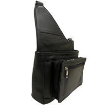 Load image into Gallery viewer, GHAZAL BLACK - RFID Leather Organizer Crossbody Bag