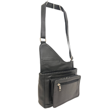 Load image into Gallery viewer, GHAZAL BLACK - RFID Leather Organizer Crossbody Bag