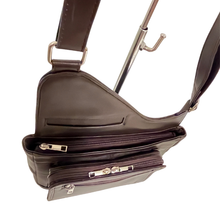 Load image into Gallery viewer, GHAZAL BROWN - RFID Leather Organizer Crossbody Bag