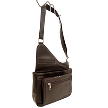 Load image into Gallery viewer, GHAZAL BROWN - RFID Leather Organizer Crossbody Bag