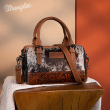 Load image into Gallery viewer, Wrangler Genuine Hair-On Cowhide Barrel Bag