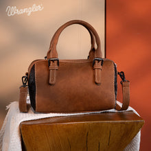 Load image into Gallery viewer, Wrangler Genuine Hair-On Cowhide Barrel Bag