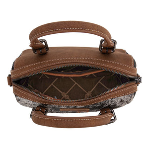 Wrangler Genuine Hair-On Cowhide Barrel Bag