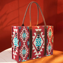 Load image into Gallery viewer, Wrangler Southwestern Pattern Dual Sided Print Canvas Wide Tote