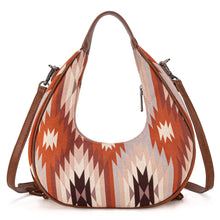 Load image into Gallery viewer, Montana West Aztec Fringe Crescent Crossbody Bag