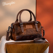Load image into Gallery viewer, Wrangler Genuine Hair-On Cowhide Barrel Bag