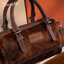 Load image into Gallery viewer, Wrangler Genuine Hair-On Cowhide Barrel Bag