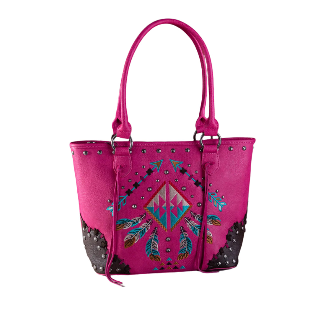 Embroidered Arrow Feather Concealed Carry Tote