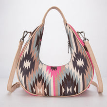 Load image into Gallery viewer, Montana West Aztec Fringe Crescent Crossbody Bag