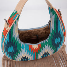 Load image into Gallery viewer, Montana West Aztec Fringe Crescent Crossbody Bag